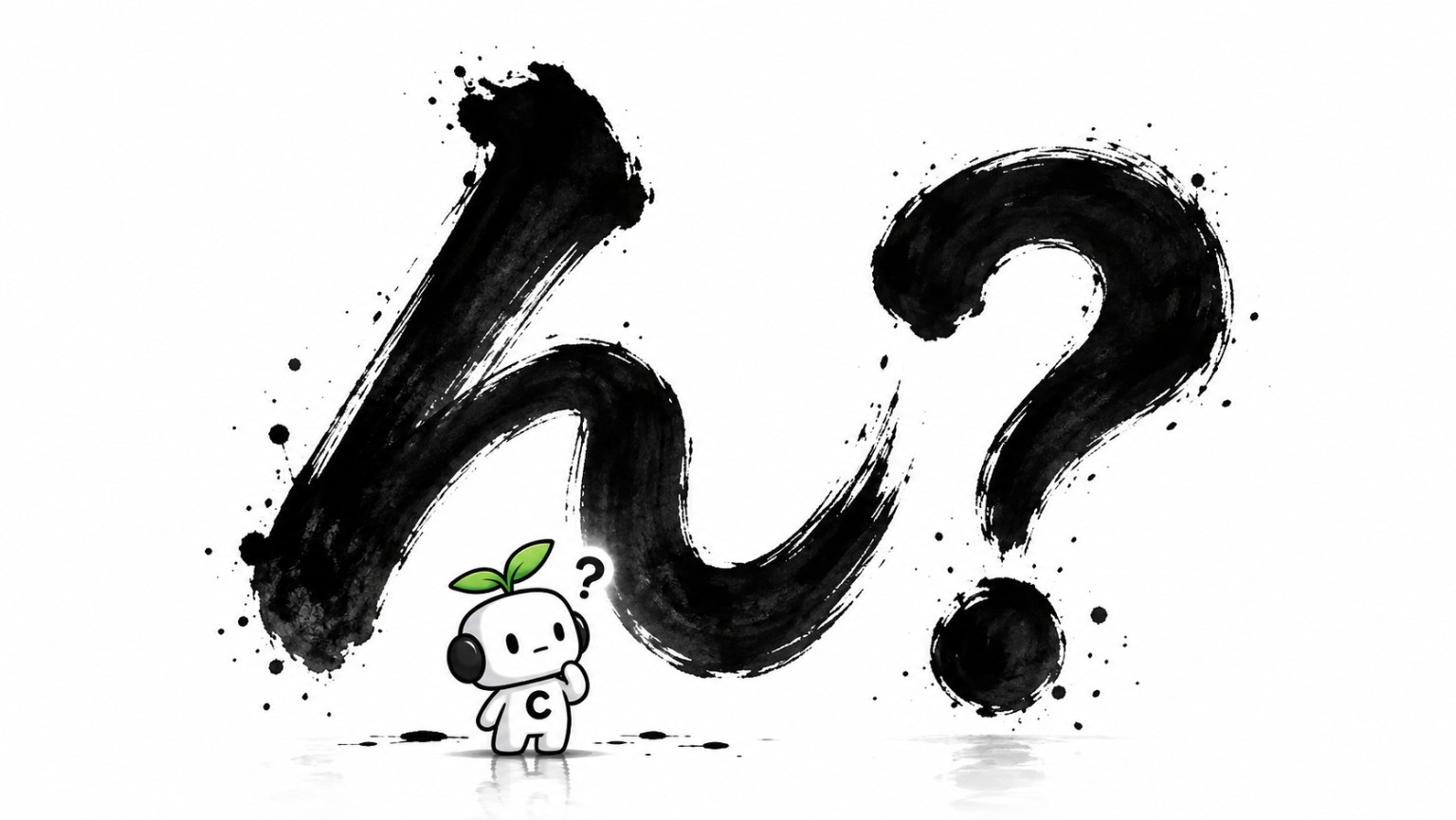 大きな筆文字の『ん？』と相棒C